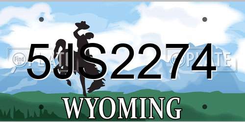 5JS2274 Wyoming License Plate