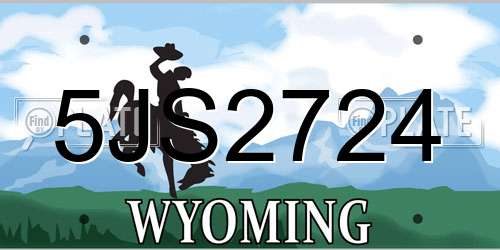 5JS2724 Wyoming License Plate