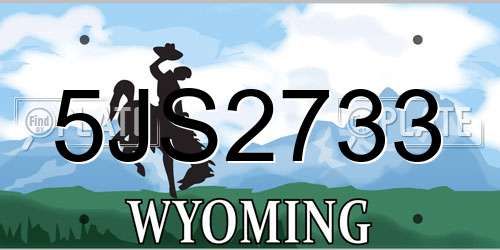 5JS2733 Wyoming License Plate