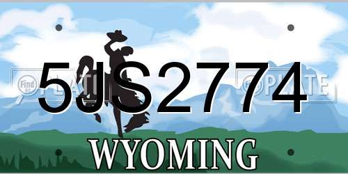 5JS2774 Wyoming License Plate