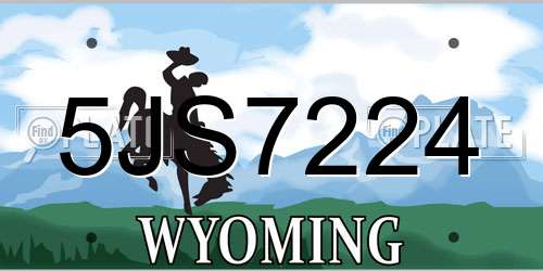 5JS7224 Wyoming License Plate