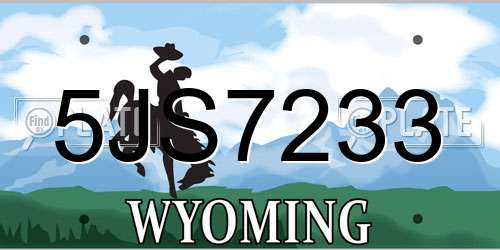 5JS7233 Wyoming License Plate
