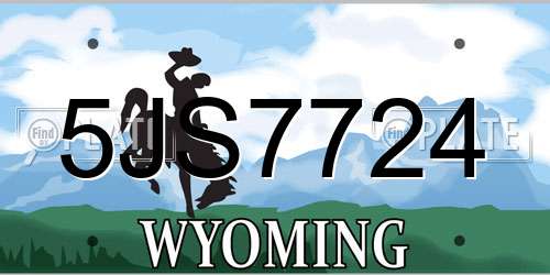 5JS7724 Wyoming License Plate