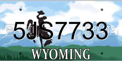 5JS7733 Wyoming License Plate