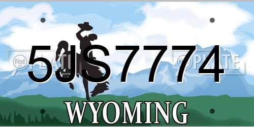 5JS7774 Wyoming License Plate