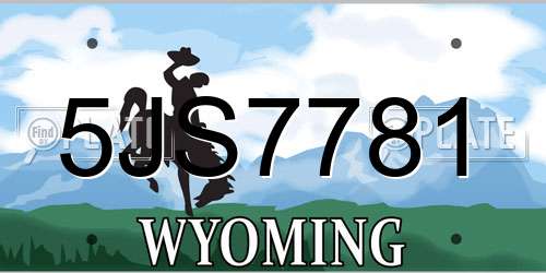 5JS7781 Wyoming License Plate