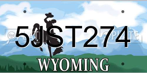 5JST274 Wyoming License Plate