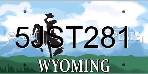 5JST281 Wyoming License Plate