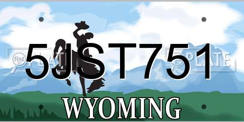 5JST751 Wyoming License Plate