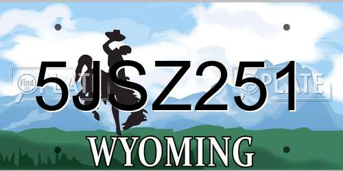 5JSZ251 Wyoming License Plate