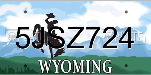 5JSZ724 Wyoming License Plate