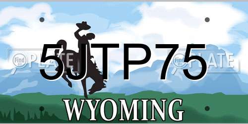 5JTP75 Wyoming License Plate