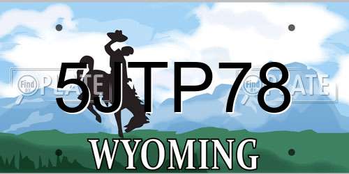5JTP78 Wyoming License Plate