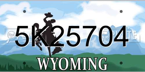 5K25704 Wyoming License Plate