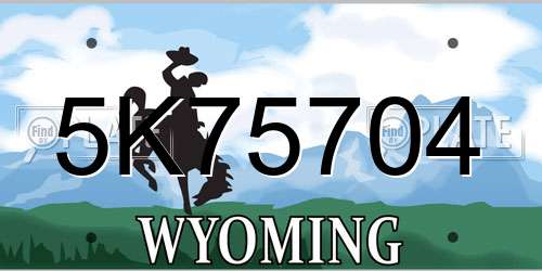 5K75704 Wyoming License Plate