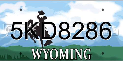 5KD8286 Wyoming License Plate
