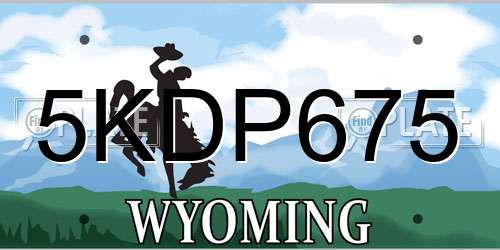 5KDP675 Wyoming License Plate