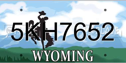 5KH7652 Wyoming License Plate