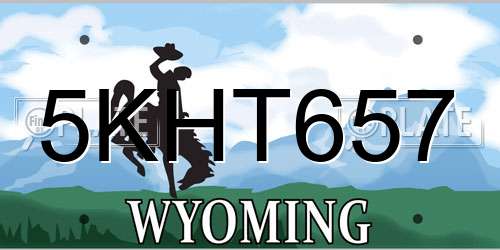 5KHT657 Wyoming License Plate