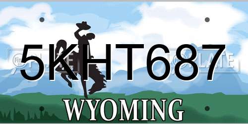 5KHT687 Wyoming License Plate