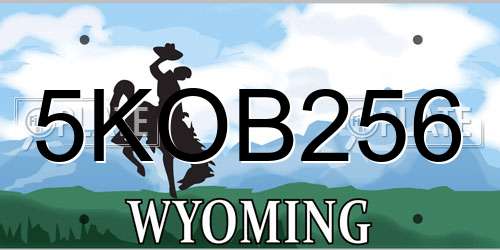 5KOB256 Wyoming License Plate