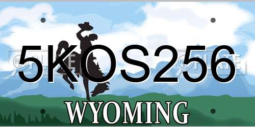 5KOS256 Wyoming License Plate