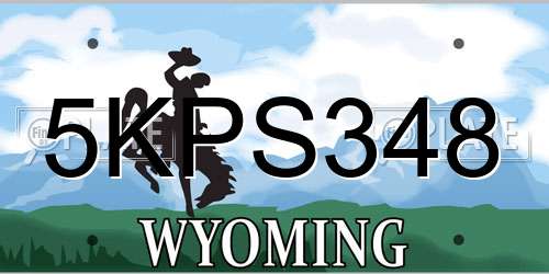 5KPS348 Wyoming License Plate