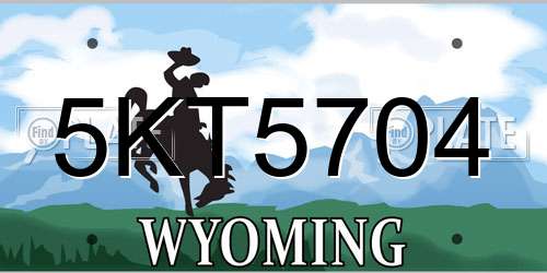 5KT5704 Wyoming License Plate
