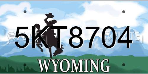 5KT8704 Wyoming License Plate