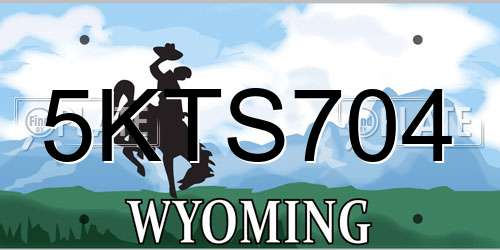 5KTS704 Wyoming License Plate