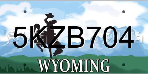 5KZB704 Wyoming License Plate