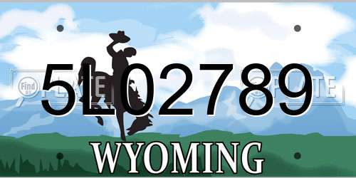 5L02789 Wyoming License Plate