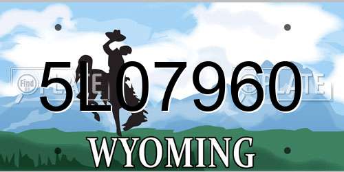 5L07960 Wyoming License Plate