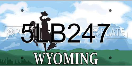 5LB247 Wyoming License Plate