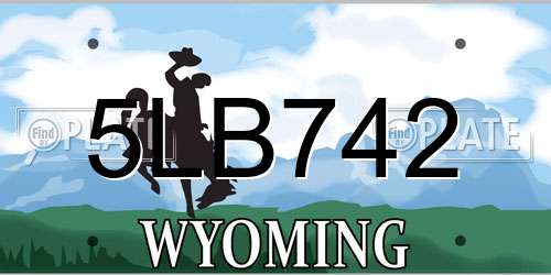 5LB742 Wyoming License Plate