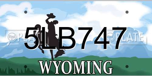 5LB747 Wyoming License Plate