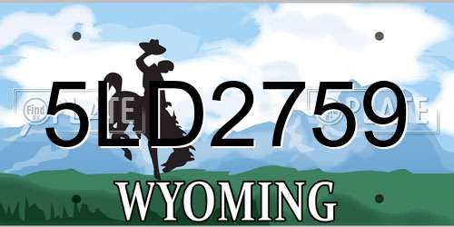 5LD2759 Wyoming License Plate