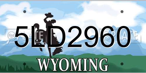 5LD2960 Wyoming License Plate