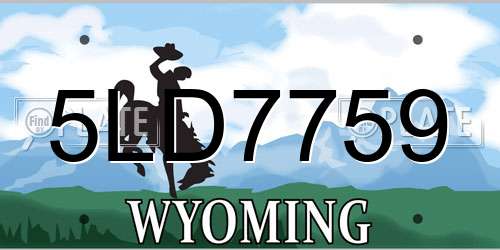 5LD7759 Wyoming License Plate