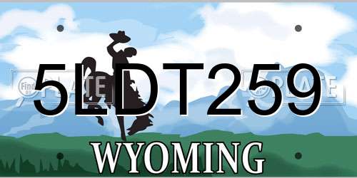 5LDT259 Wyoming License Plate