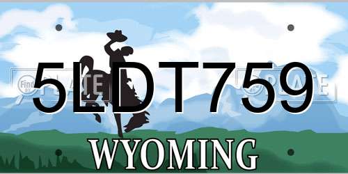 5LDT759 Wyoming License Plate