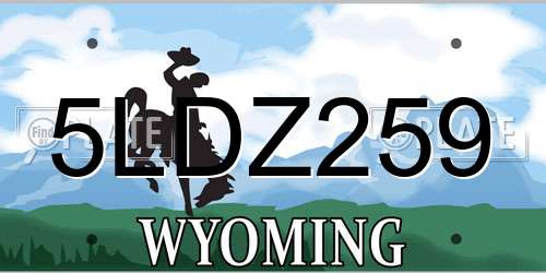 5LDZ259 Wyoming License Plate
