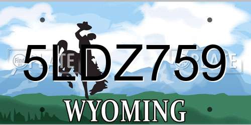 5LDZ759 Wyoming License Plate