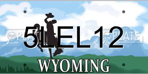 5LEL12 Wyoming License Plate