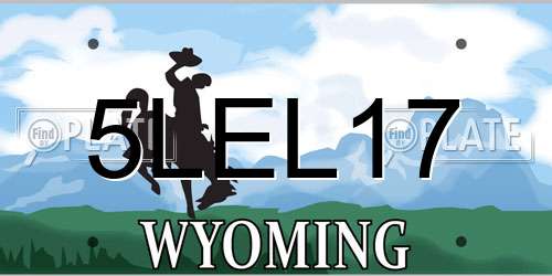 5LEL17 Wyoming License Plate