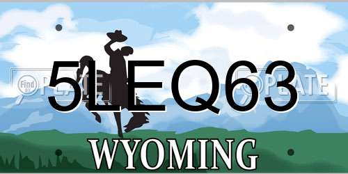 5LEQ63 Wyoming License Plate