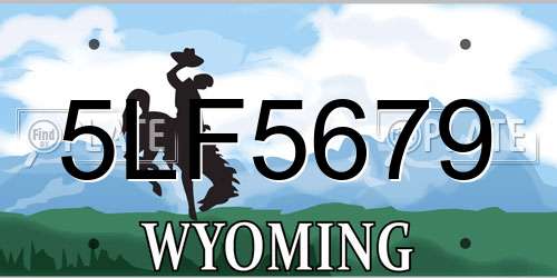 5LF5679 Wyoming License Plate