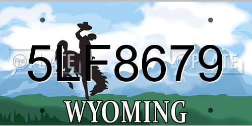 5LF8679 Wyoming License Plate