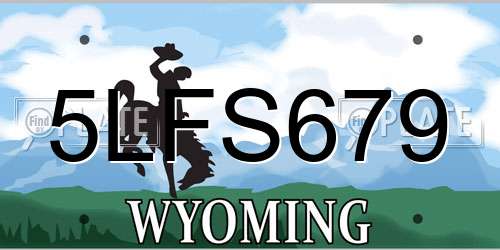 5LFS679 Wyoming License Plate