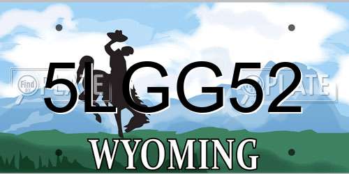 5LGG52 Wyoming License Plate